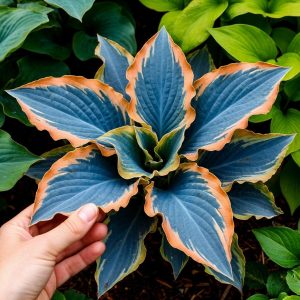 Хоста Океан Вью купить по цене от 960р. в интернет-магазине «Посадика» с доставкой почтой в в Ивделье и по всей России – [изображение №1].